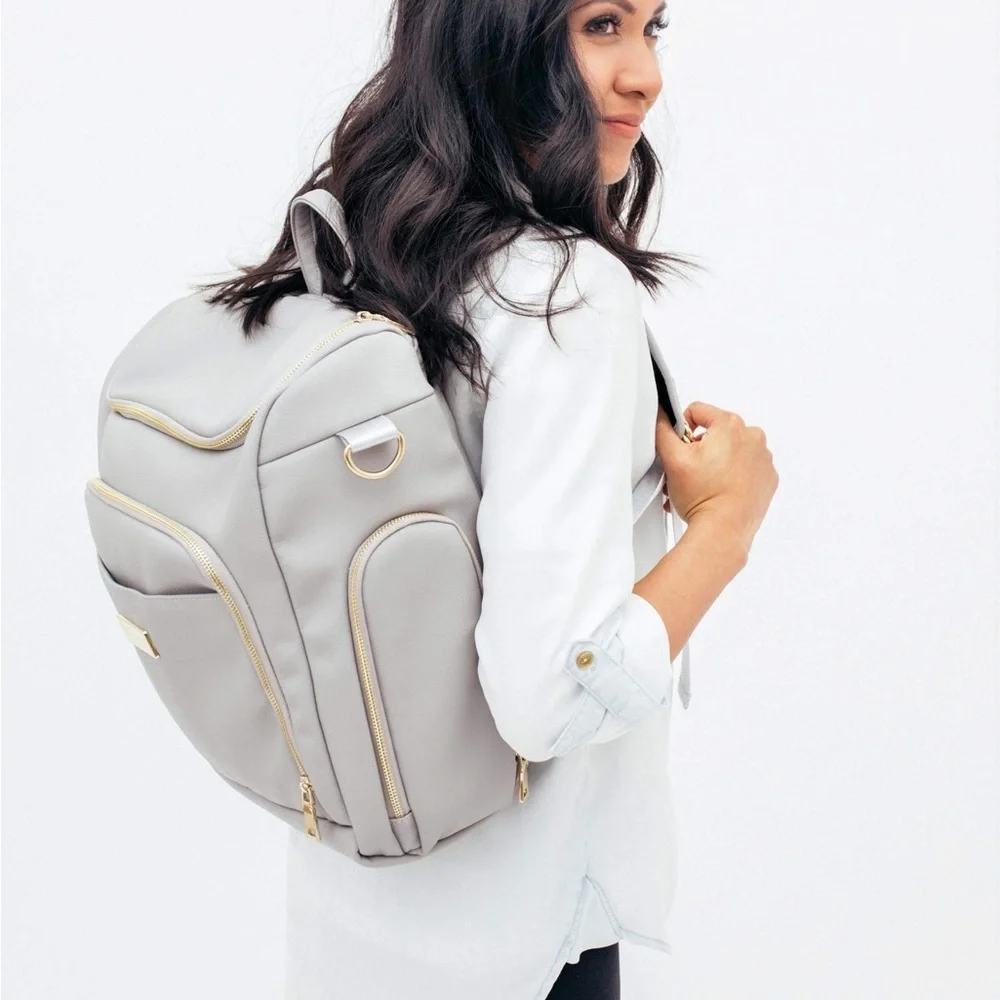 🩷💙Grey Fox Gray Diaper Bag with Gold Accents💙BABY BAG 👶 OF QUALITY. BOX B